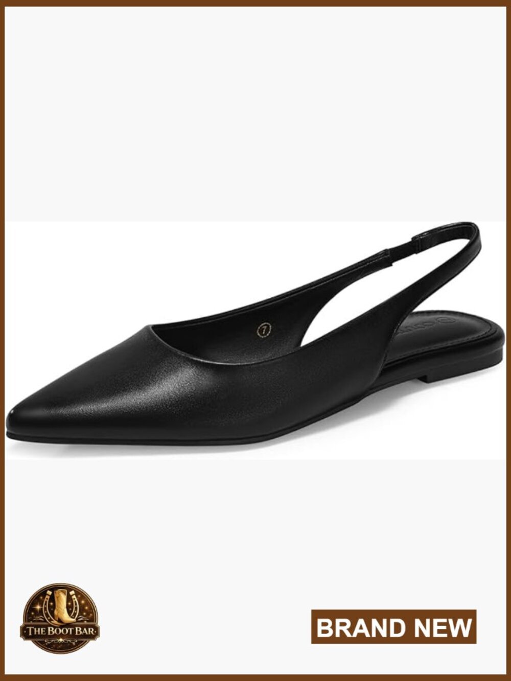 Pointed Toe Slingback Ballet Flats - Comfortable Slip On Work Shoes